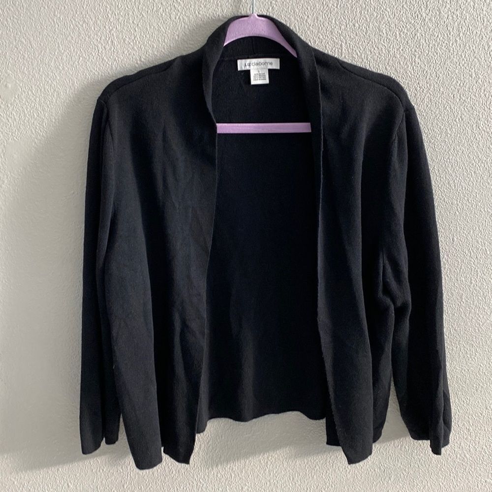 Liz Claiborne black open cardigan size large